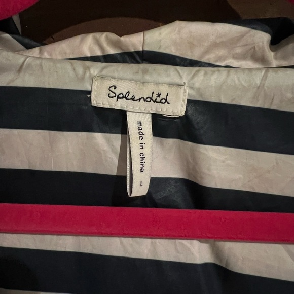 Splendid Red Rain Jacket W/ Striped Interior Size L - Picture 5 of 5